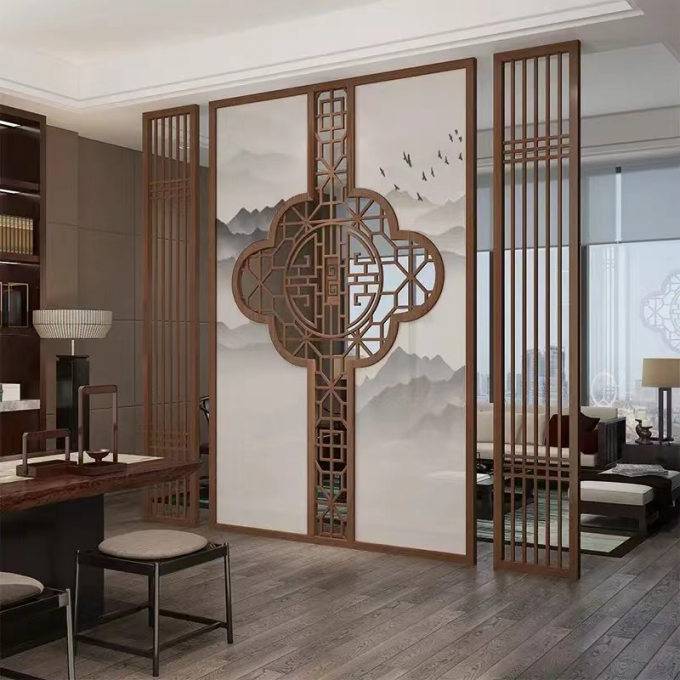 Luxury Modern Stainless Steel Hotel Furniture Empty Screen Hotel Room Divider Partition 1