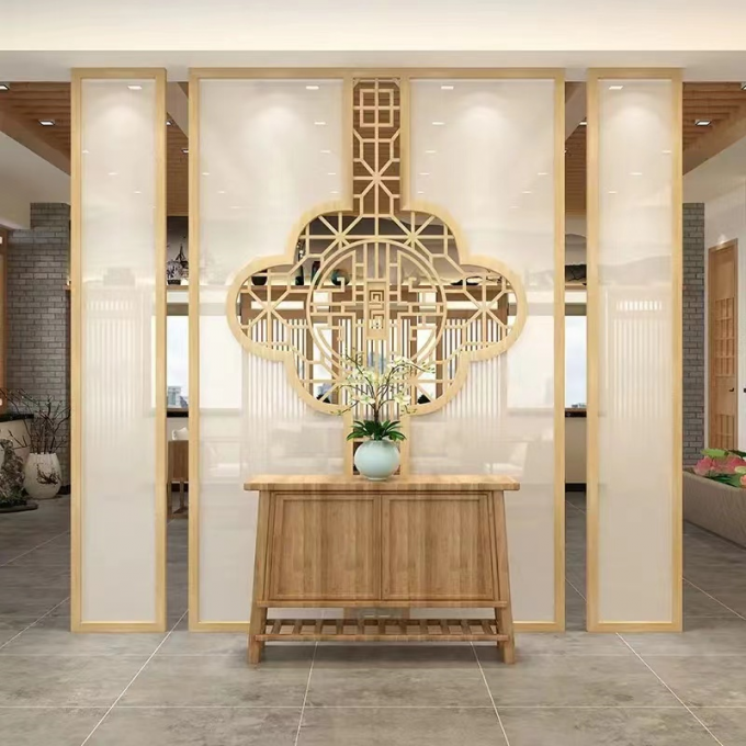 Luxury Modern Stainless Steel Hotel Furniture Empty Screen Hotel Room Divider Partition 3