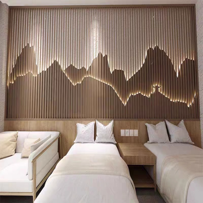 Stainless Steel Screen Partition Wall Titanium Metal Hollowed Out Room Divider Screen 1