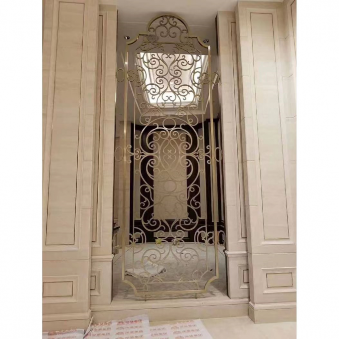 Light Luxury Room Divider Partition Stainless Steel Hotel Metal Room Divider 2