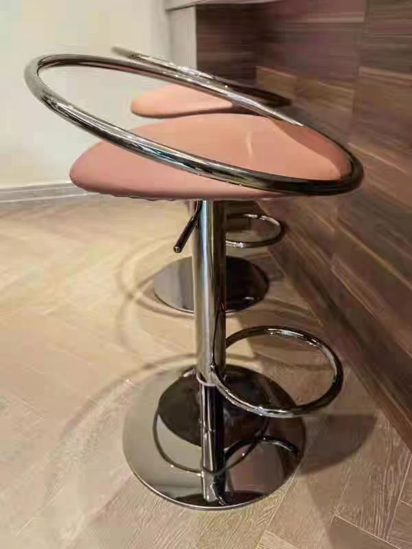 Luxury High Backrest Chair Coffee Stainless Steel Bar Chair High Stool For Restaurant 5