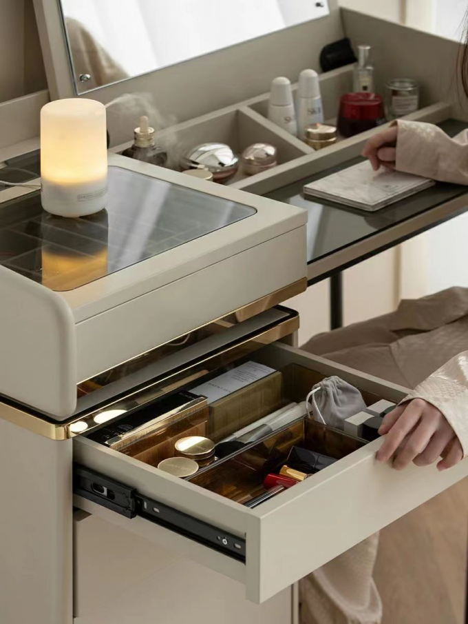 Rock Plate Modern Makeup Table Luxury Dressing Table With Drawers Hotel Bedroom 3