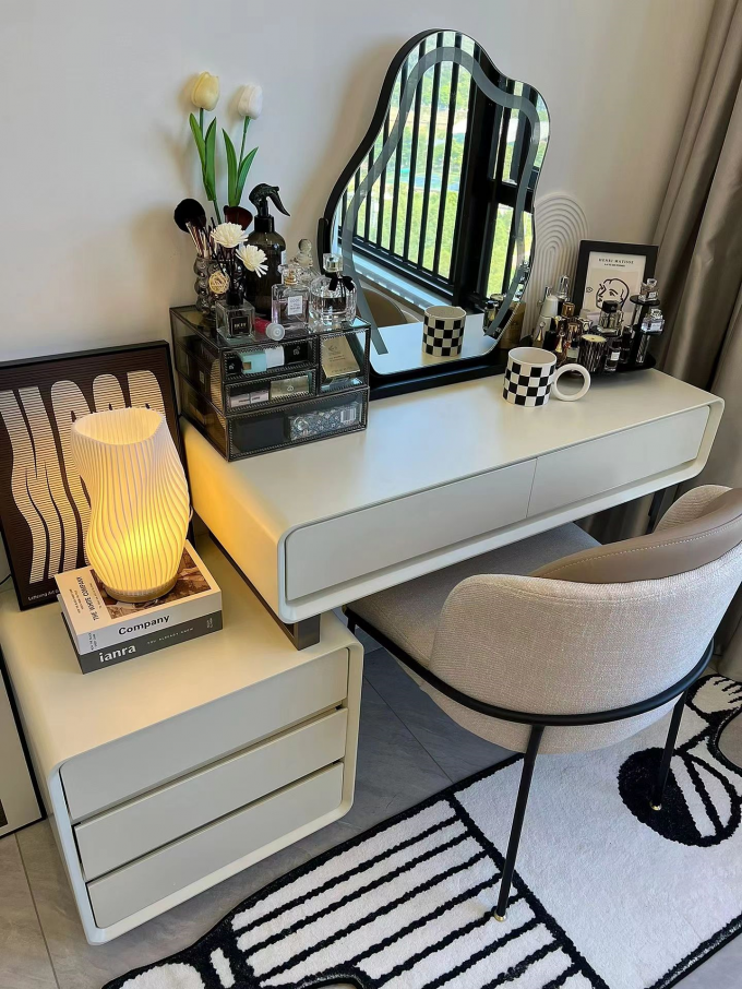 Hotel Modern Dressing Table Storage Bin Cabinet Makeup Vanity Table 3