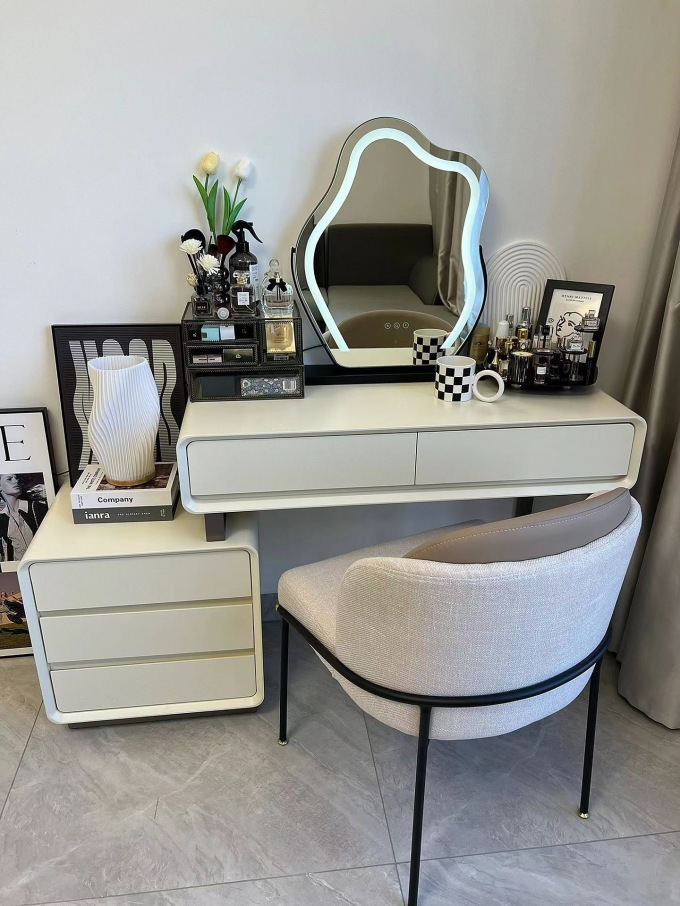 Hotel Modern Dressing Table Storage Bin Cabinet  Makeup Vanity Table 4
