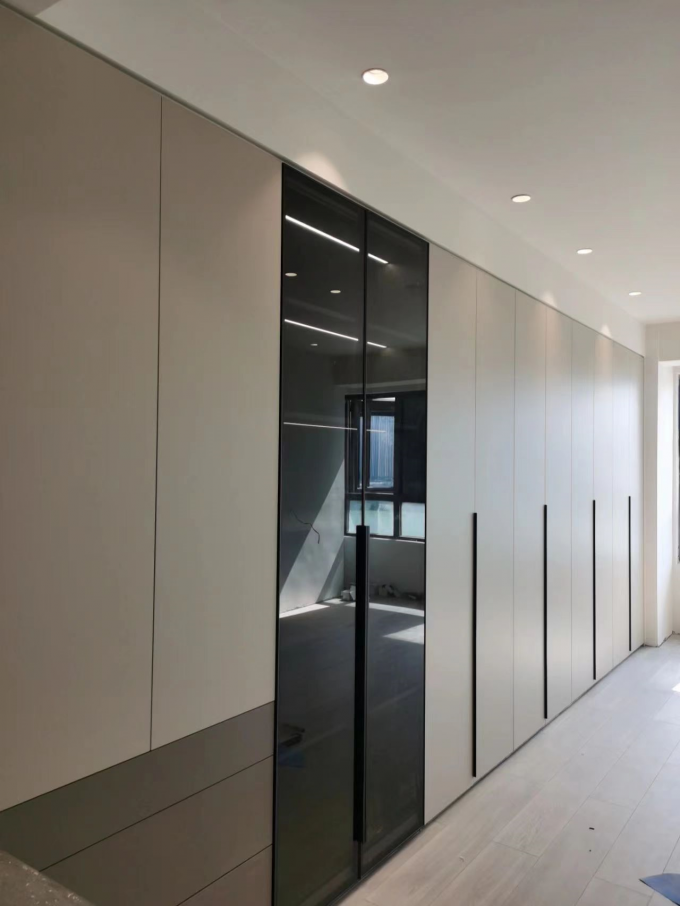 Door Invisible Oak Handle Hotel Modern White Cabinet 0