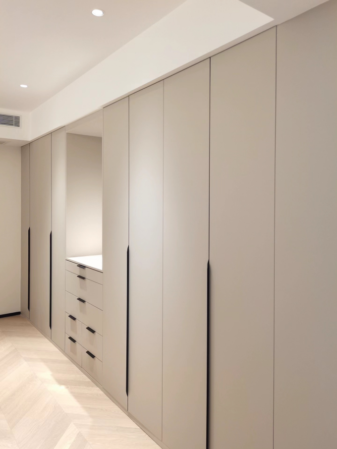 Door Invisible Oak Handle Hotel Modern White Cabinet 3