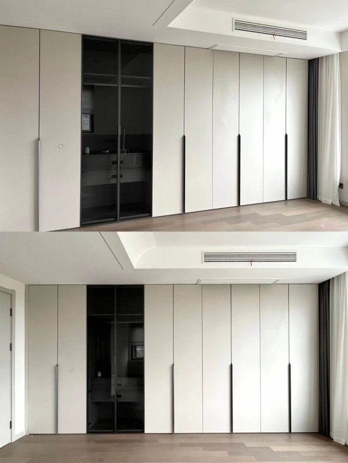 Door Invisible Oak Handle Hotel Modern White Cabinet 4