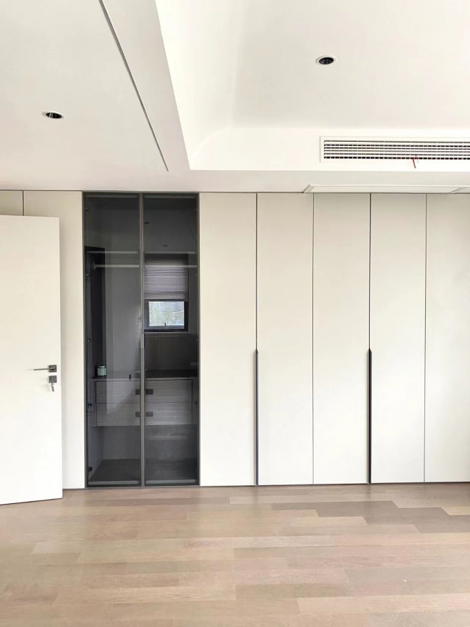 Door Invisible Oak Handle Hotel Modern White Cabinet 5