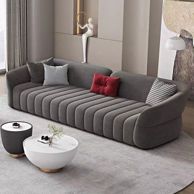 Piano Key Hotel Room Sofa Modern  Flannelette Sofa 0