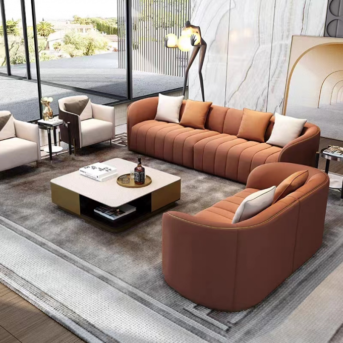 Piano Key Hotel Room Sofa Modern  Flannelette Sofa 4