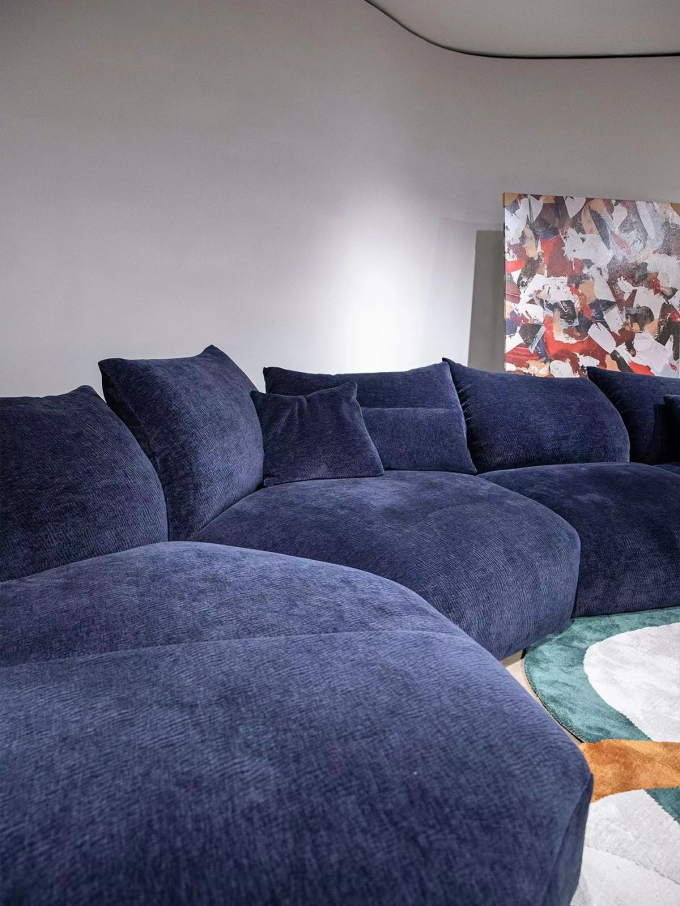 Petal Black Velvet Sofa Italian Hotel Villa Living Room Fabric Alien Sofa 2