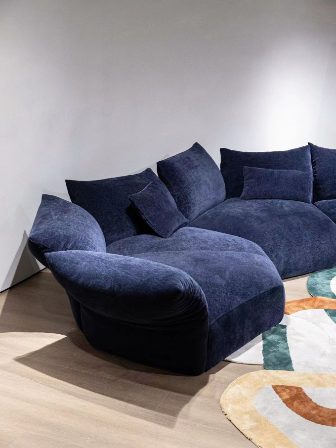 Petal Black Velvet Sofa Italian Hotel Villa Living Room Fabric Alien Sofa 3