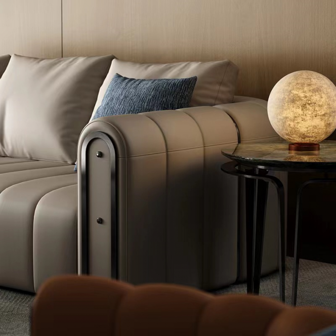 Piano Key Leather Light Green Sofa Nordic Sofa Bed Hotel Villa Living Room 2