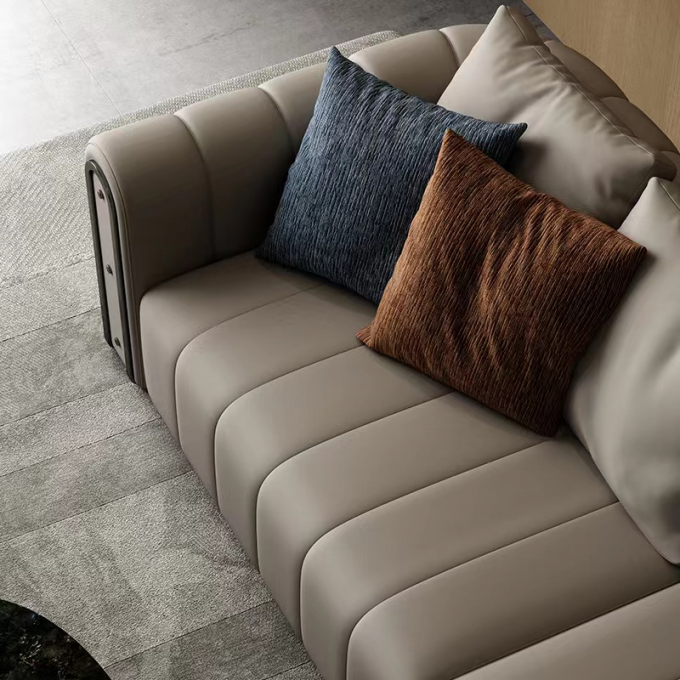 Piano Key Leather Light Green Sofa Nordic Sofa Bed Hotel Villa Living Room 1