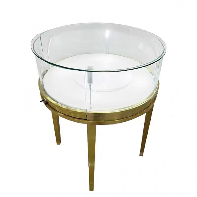 Custom Modern Jewelry Display Showcase Round Counter Top Cabinet 0