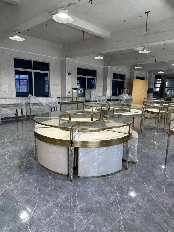 Custom Modern Jewelry Display Showcase Round Counter Top Cabinet 1