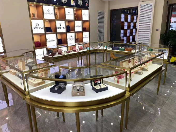 Versatile Luxury Jewelry Counter Showcase Countertop Display Case Anti Rust 1