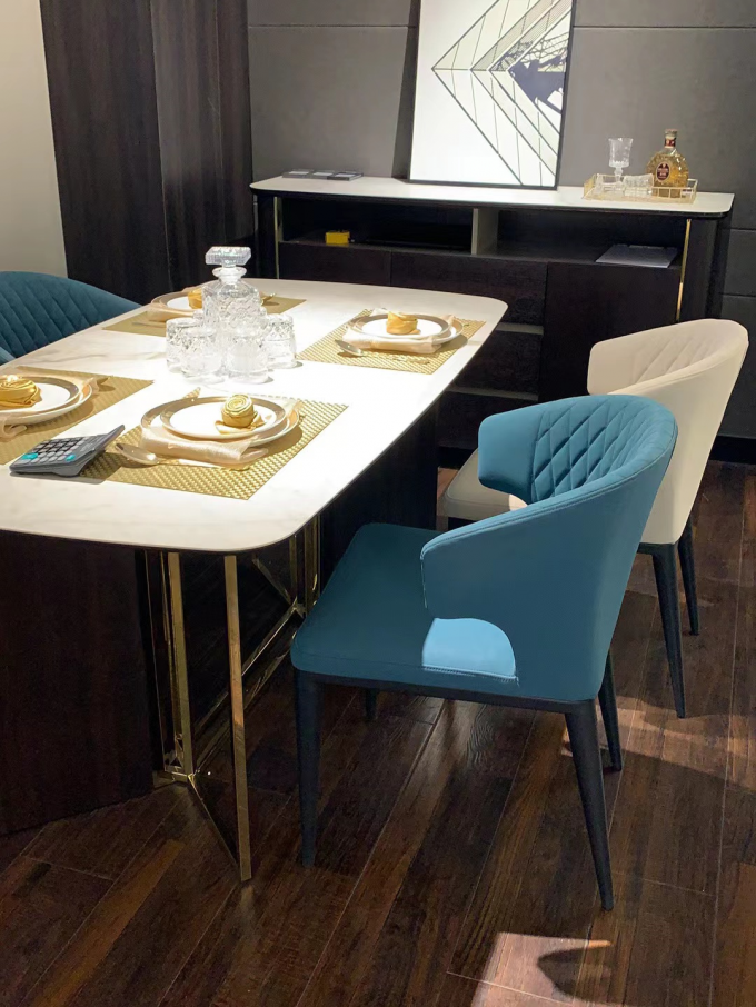 Modern Light Luxury Fabric Upholstery Chair Fabric Upholstered Kitchen Chairs 0