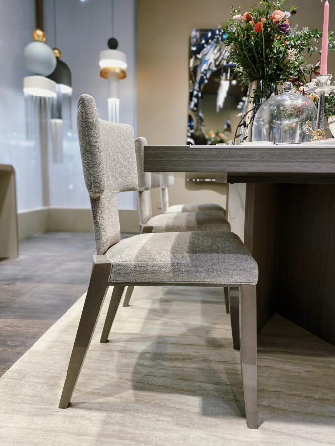 Economic Upholstery Dining Chair Half Arc Backrest Hotel Restaurant Chair 0