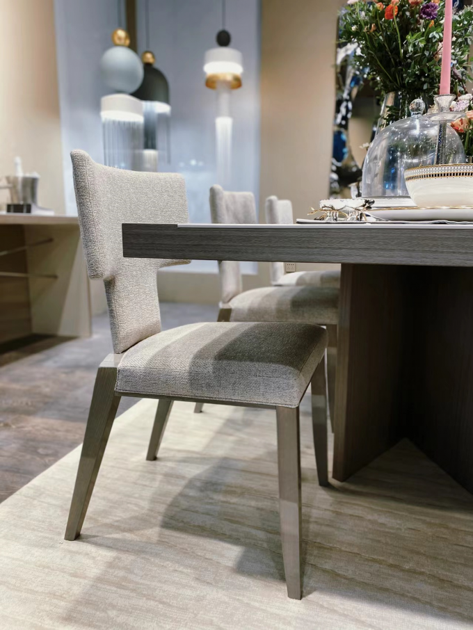 Economic Upholstery Dining Chair Half Arc Backrest Hotel Restaurant Chair 1