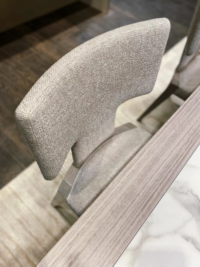 Economic Upholstery Dining Chair Half Arc Backrest Hotel Restaurant Chair 2