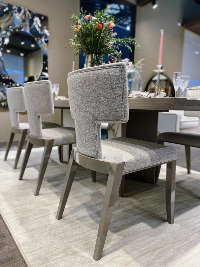 Economic Upholstery Dining Chair Half Arc Backrest Hotel Restaurant Chair 3