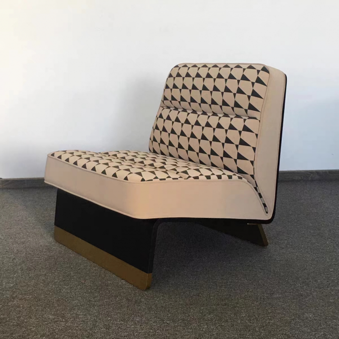 Black White Texture Custom Sofa Bed With Metal Leisure Chair 3