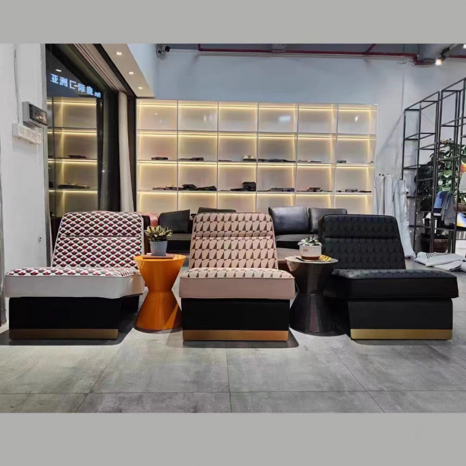 Black White Texture Custom Sofa Bed With Metal Leisure Chair 4