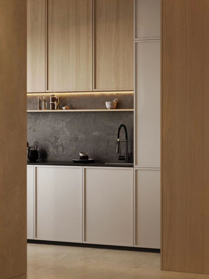 18mm Countertops Hotel Kitchen Cabinets Overall Quartz Stone 3