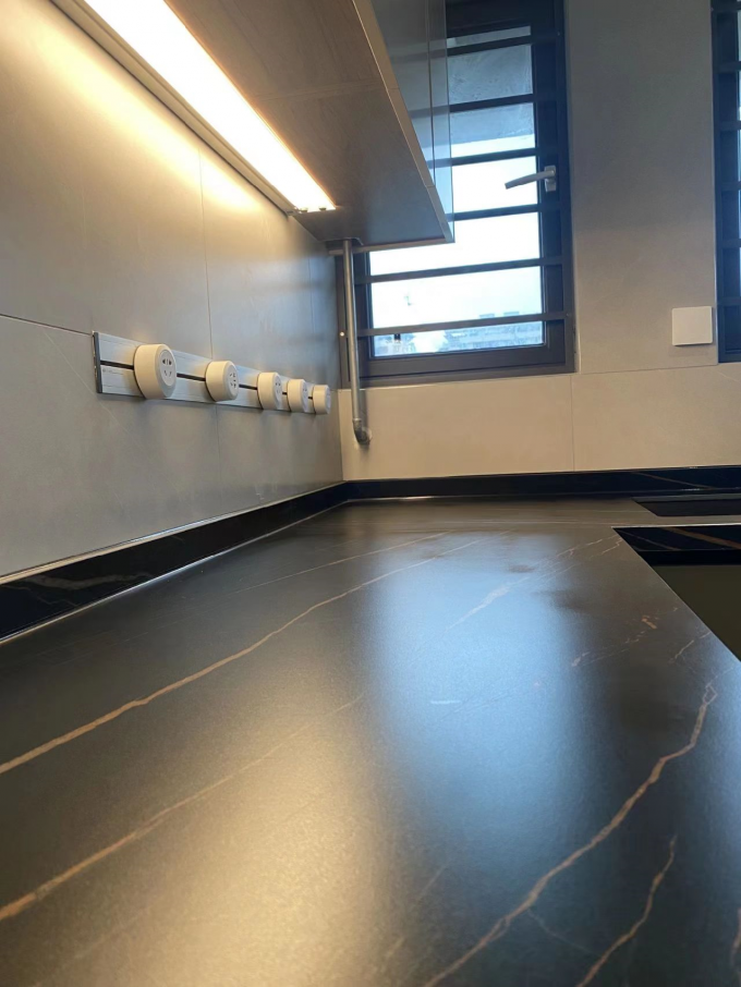 Modern Stainless Steel Cabinets Quartz Facet Home Kitchen Cabinet Custom 3