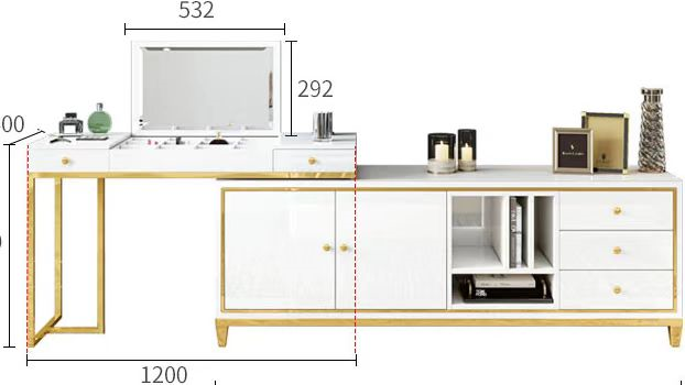 Modern Marble Sideboard Cabinet Stainless Steel Paint Customization 4