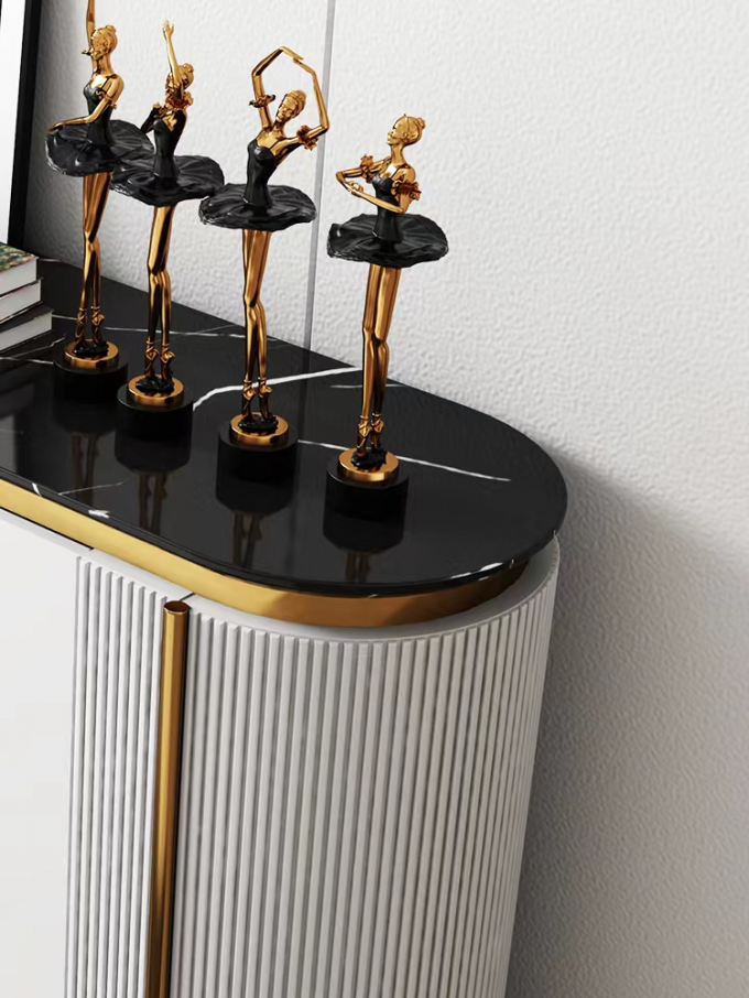 Luxury Dining Side Cabinet Cupboard Restaurant Stainless Steel Sideboard Furniture 0