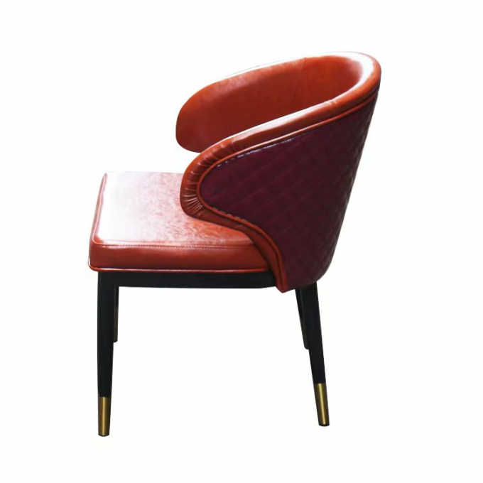 Custom Leather Solo Sofa Chair Four Feet Hotel Restaurant 0