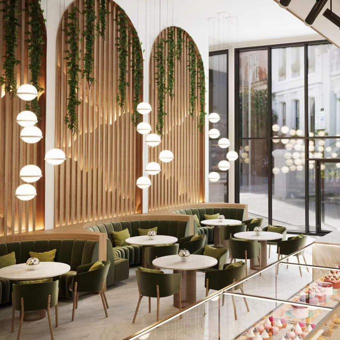 Modern Hotel Restaurant Furniture Set Booth Round Circle Restaurant Tables 3