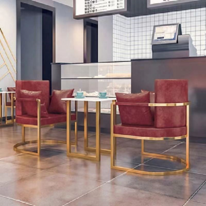 Metal Frame Commercial Cafe Table And Chairs 3