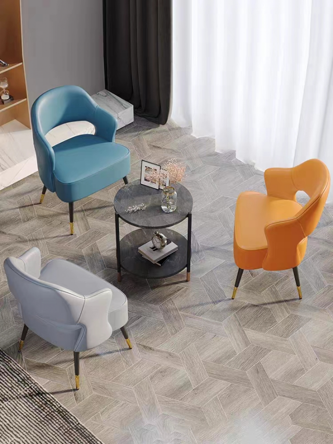 Italian Rock Plate Iron Art Round Hotel Coffee Table Set 0