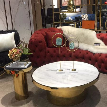 Light Luxury Oval Metal Coffee Table Combination Custom Luxury Modern Coffee Tables 1