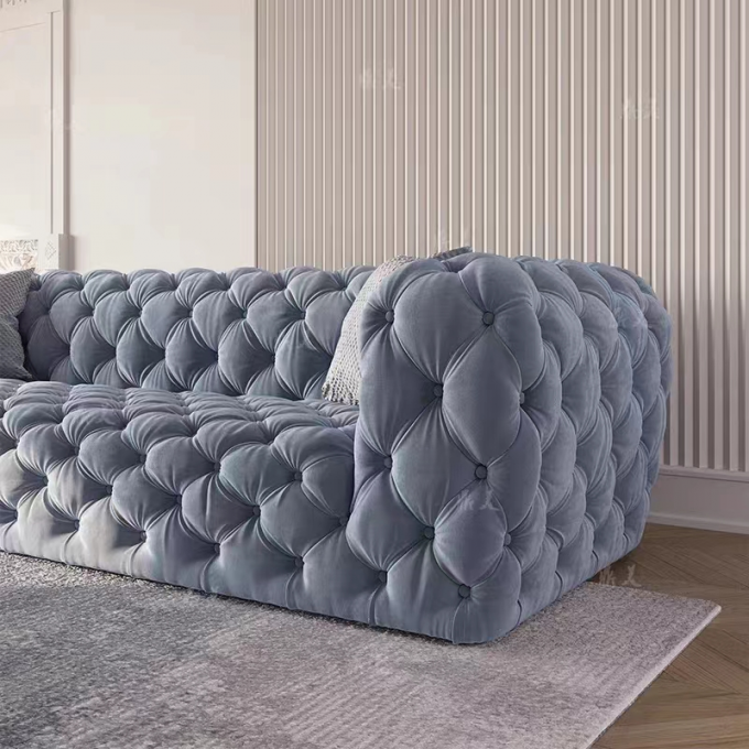 Plywood Commercial Hotel Lobby Furniture Sectional Velvet Sofa Sets 2