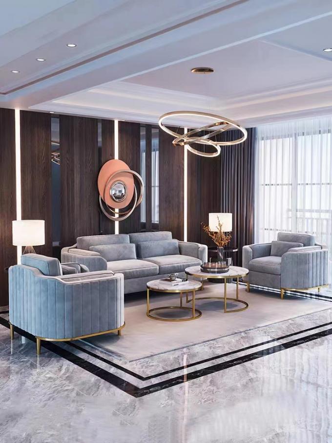 Lobby Sofa Set Combination Modern Velvet Sofa Chair 1