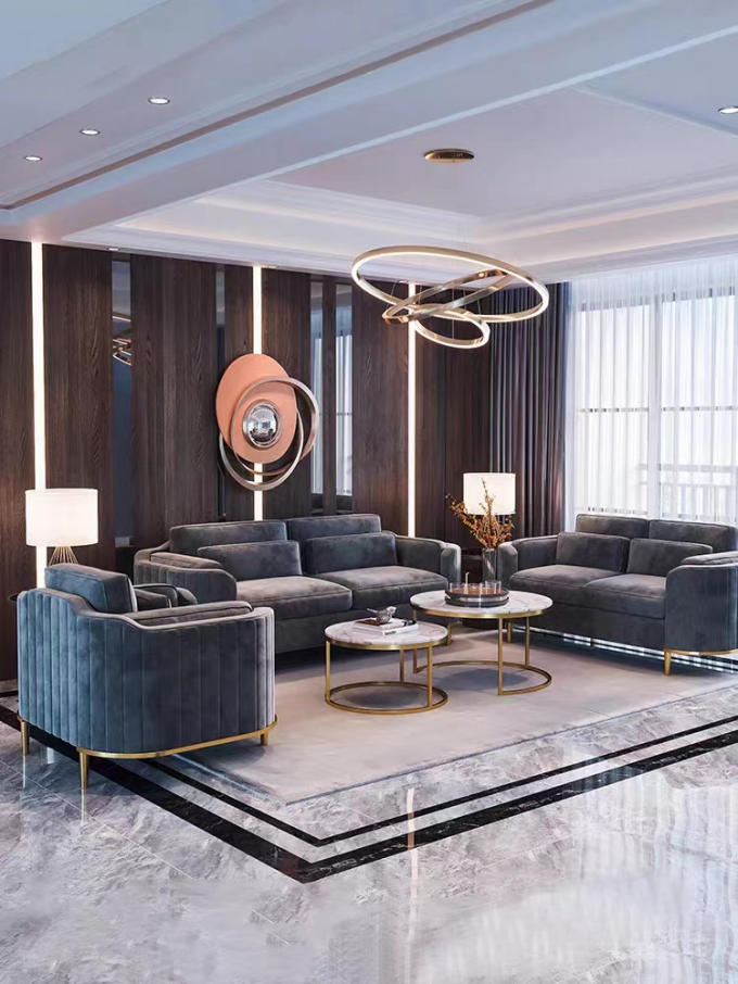 Lobby Sofa Set Combination Modern Velvet Sofa Chair 2