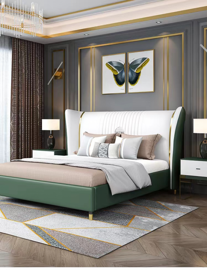 5 Star Luxury Hotel Bedroom Furniture Solid Wood Leather Bed Bentley Hotel Bedroom 1