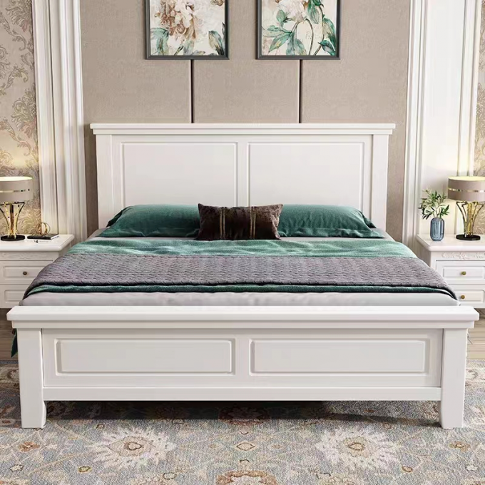 White Blue Modern Hotel Bedroom Furniture Custom King Size Beds 4