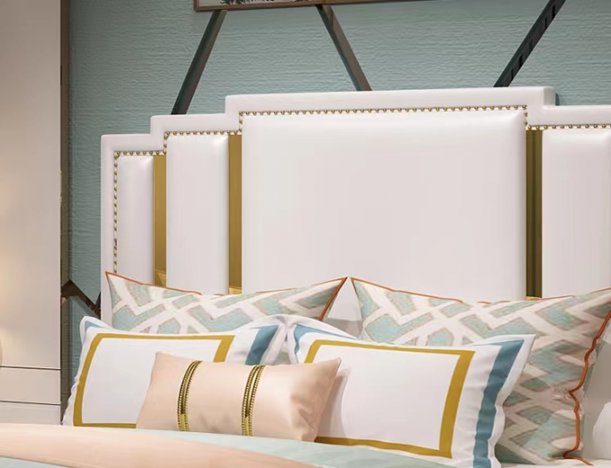 Upholstered Hotel Bedroom Furniture Hydraulic Lift Up Storage Leather Bed 3