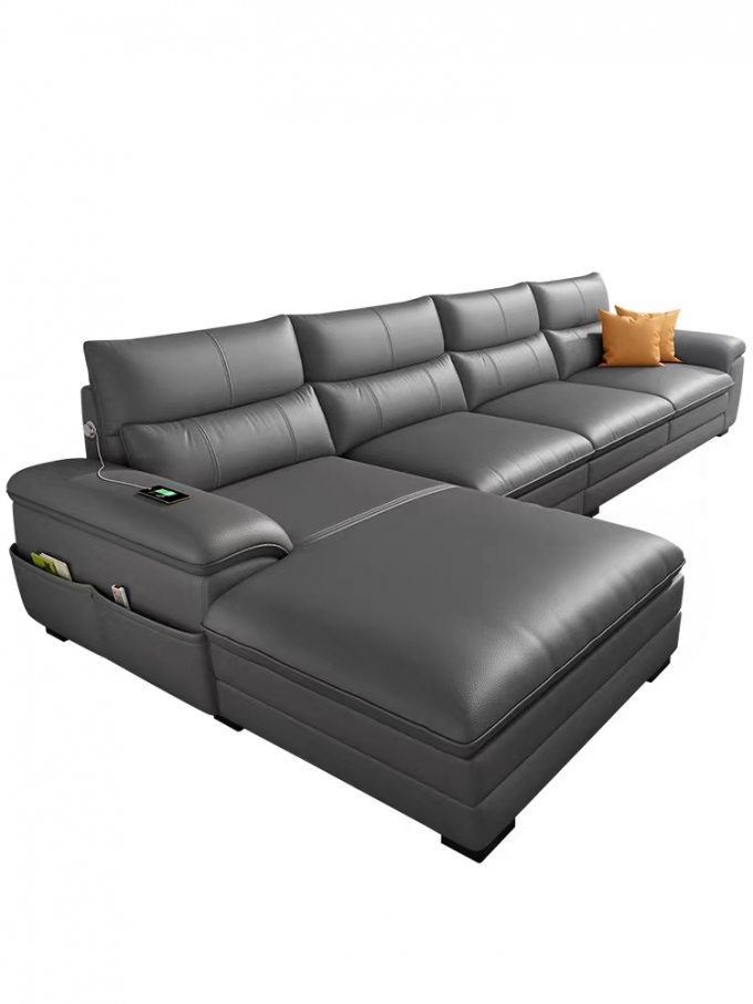 Light Leather Hotel Room Sofa Combination Modern Living Room Sofa 0