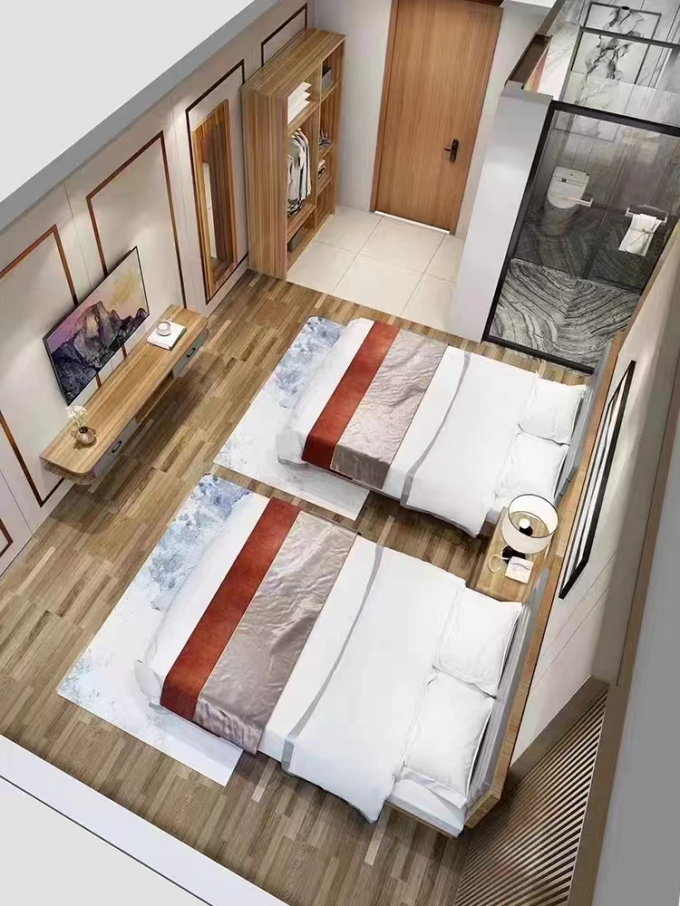 Star Luxury Hotel Furniture Upholstery Wooden Hotel Bedroom Bed ODM OEM 0