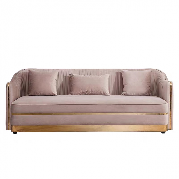 Upholstery Hotel Lobby Furniture White Velvet Couch Multiple Seating Sofa 0