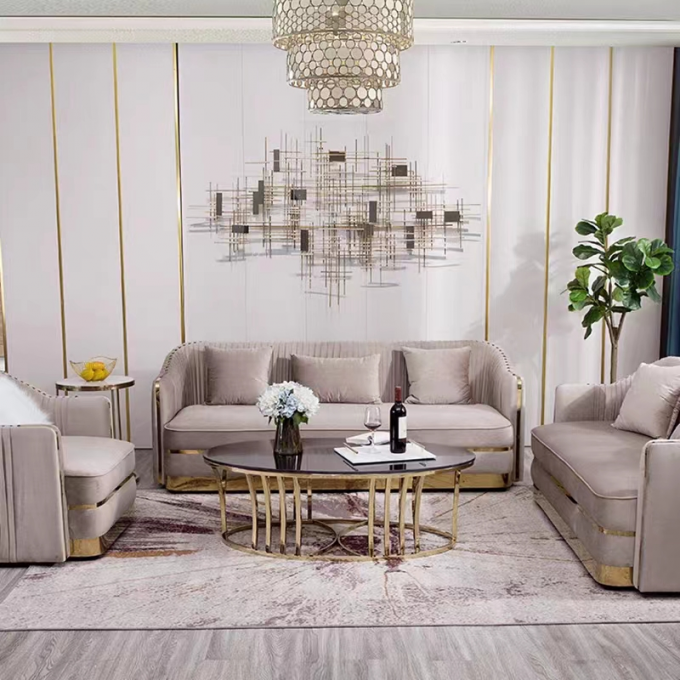 Upholstery Hotel Lobby Furniture White Velvet Couch Multiple Seating Sofa 2