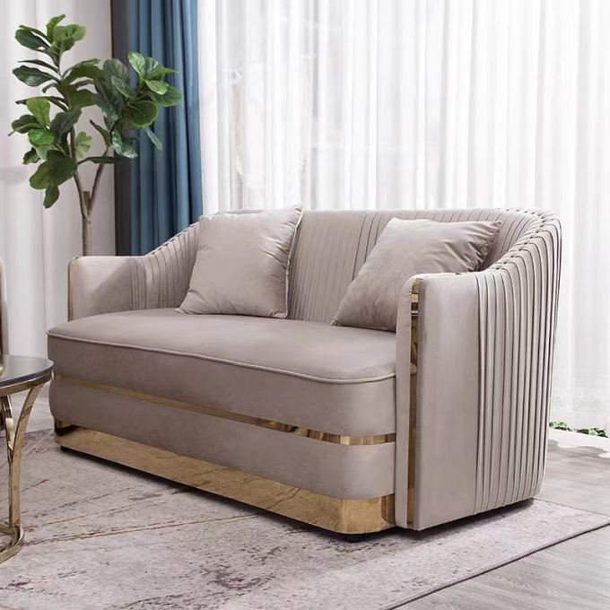 Upholstery Hotel Lobby Furniture White Velvet Couch Multiple Seating Sofa 1