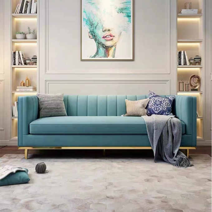 Hunter Marble Green Velvet Sofa Set Hotel Lobby Sofa ODM 3