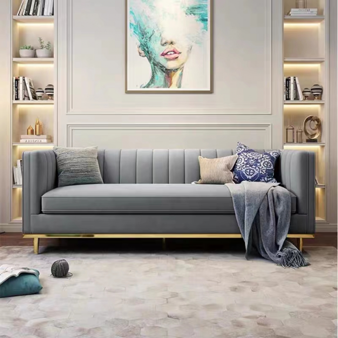 Hunter Marble Green Velvet Sofa Set Hotel Lobby Sofa ODM 4